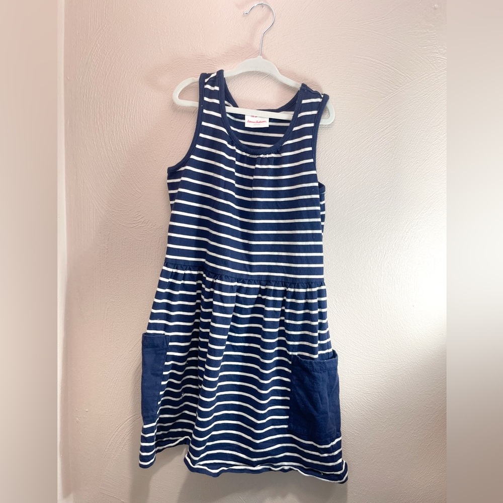 Hanna Andersson Striped Sleeveless Kids Dress with Pockets